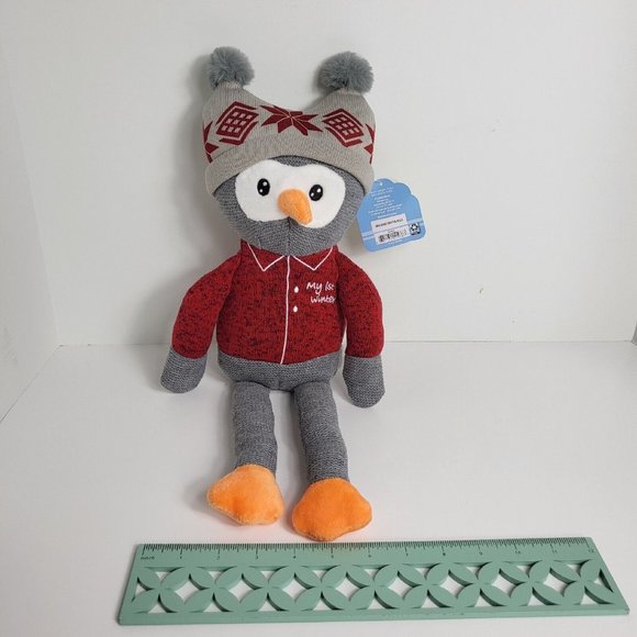 Spark Create Imagine Knit Owl Plush Christmas My First Winter Rattle Crinkle 18" - Picture 15 of 15